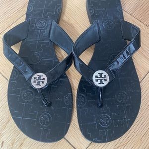 Tory Burch Black Logo Sandals size 10